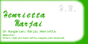 henrietta marjai business card